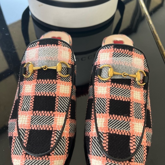 NEW GUCCI JORDAAN FANCY TWEED LOAFERS - Picture 3 of 5